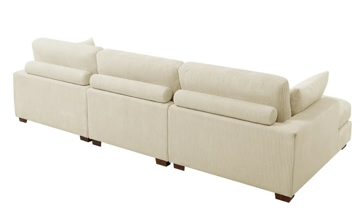 Antravian 127.5'' Oversized Corduroy Sofa – Ultra-Cozy & Stylish Seating for Spacious Living Areas - HomeMuse