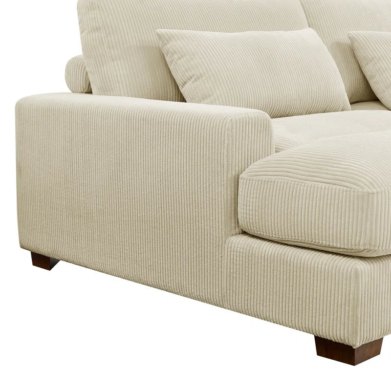 Antravian 127.5'' Oversized Corduroy Sofa – Ultra-Cozy & Stylish Seating for Spacious Living Areas - HomeMuse