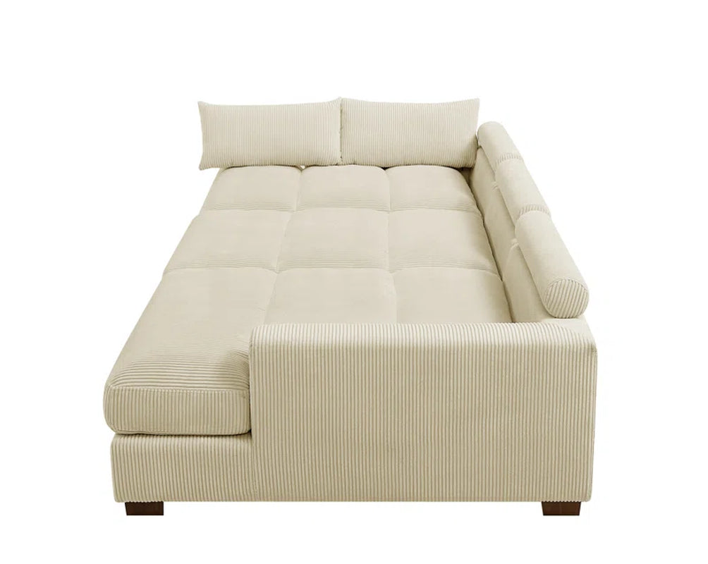 Antravian 127.5'' Oversized Corduroy Sofa – Ultra-Cozy & Stylish Seating for Spacious Living Areas - HomeMuse