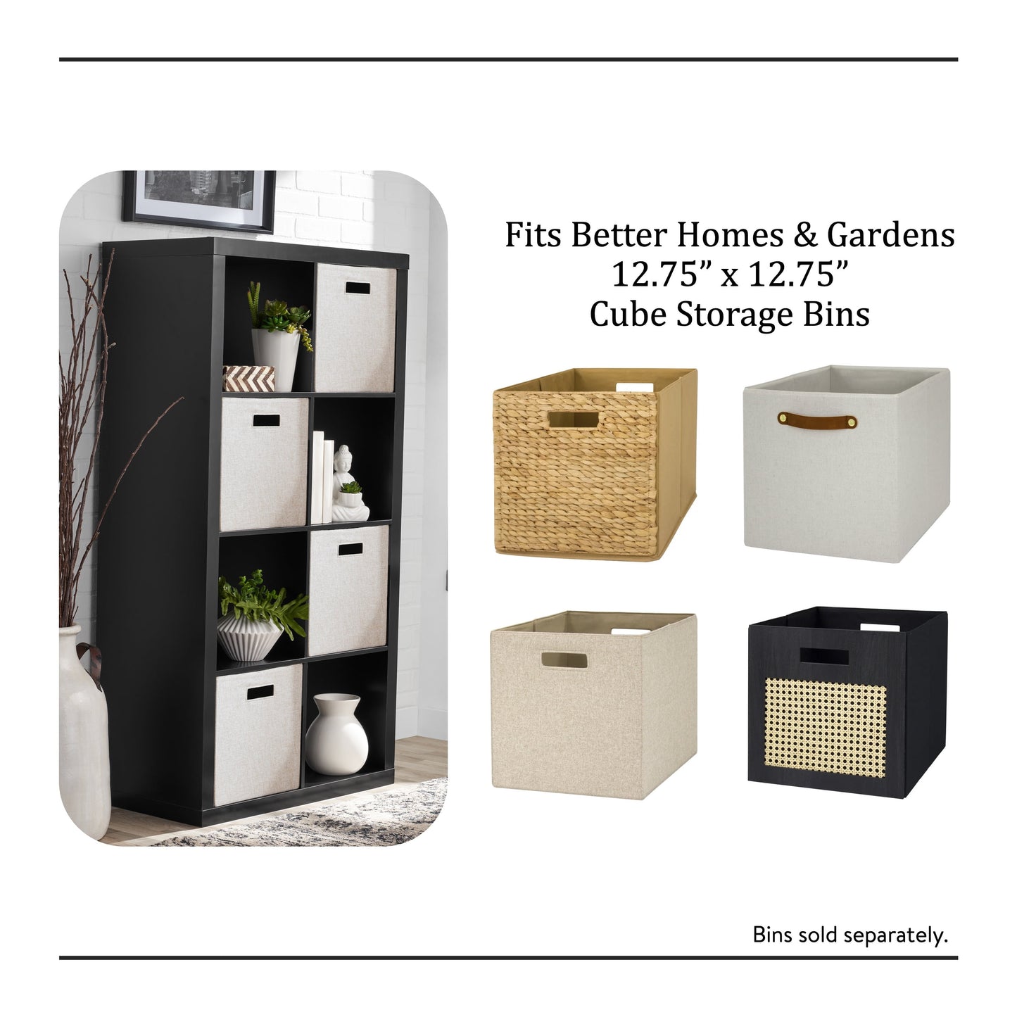 Better Homes & Gardens 8-Cube Storage Organizer – Stylish & Functional Shelving (Solid Black) - HomeMuse
