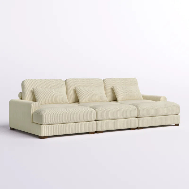 Antravian 127.5'' Oversized Corduroy Sofa – Ultra-Cozy & Stylish Seating for Spacious Living Areas - HomeMuse