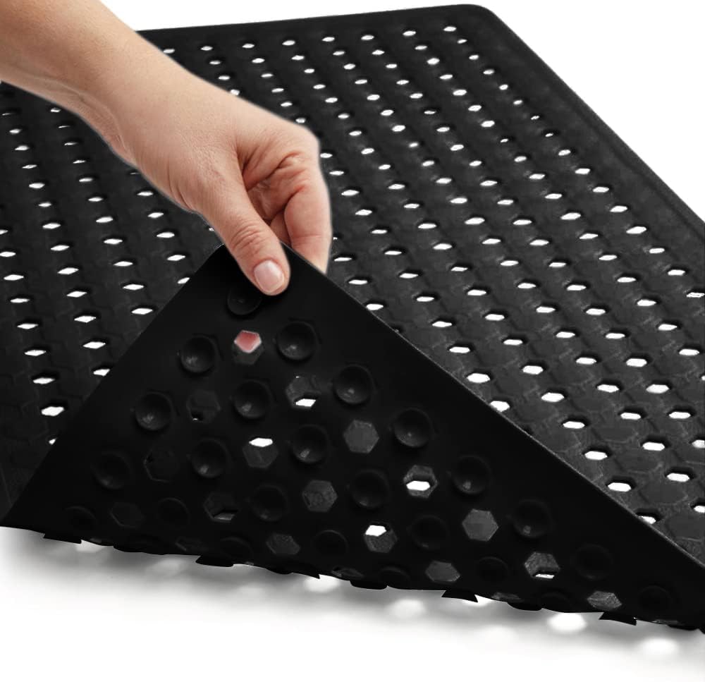 GORILLA GRIP Patented Anti-Slip Bath Tub Mat – Machine Washable, Suction Grip, Drain Holes for Clean & Dry Tubs – 89x41 cm, Clear - HomeMuse