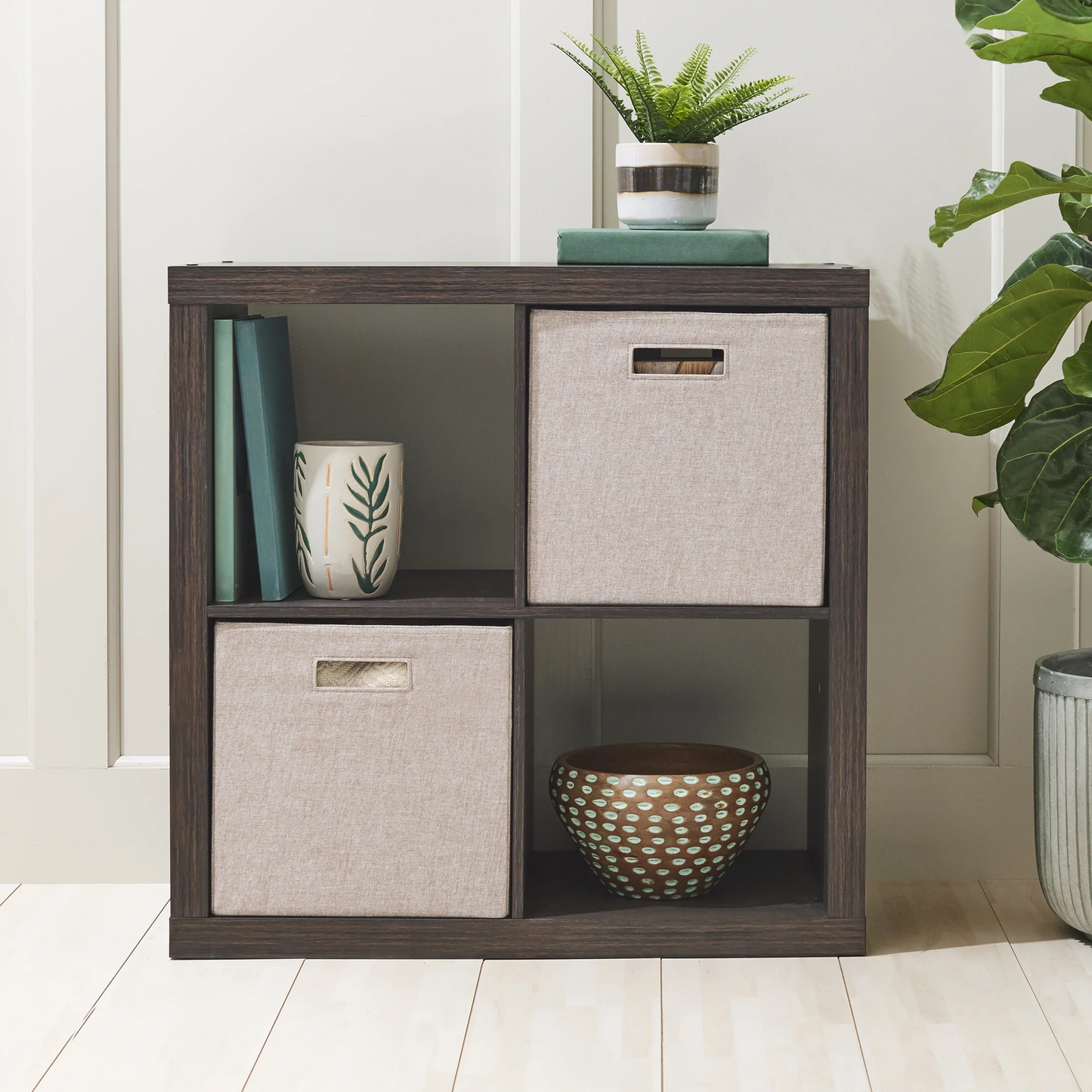 Better Homes & Gardens 4-Cube Storage Organizer – Stylish & Functional Shelving (White Texture) - HomeMuse