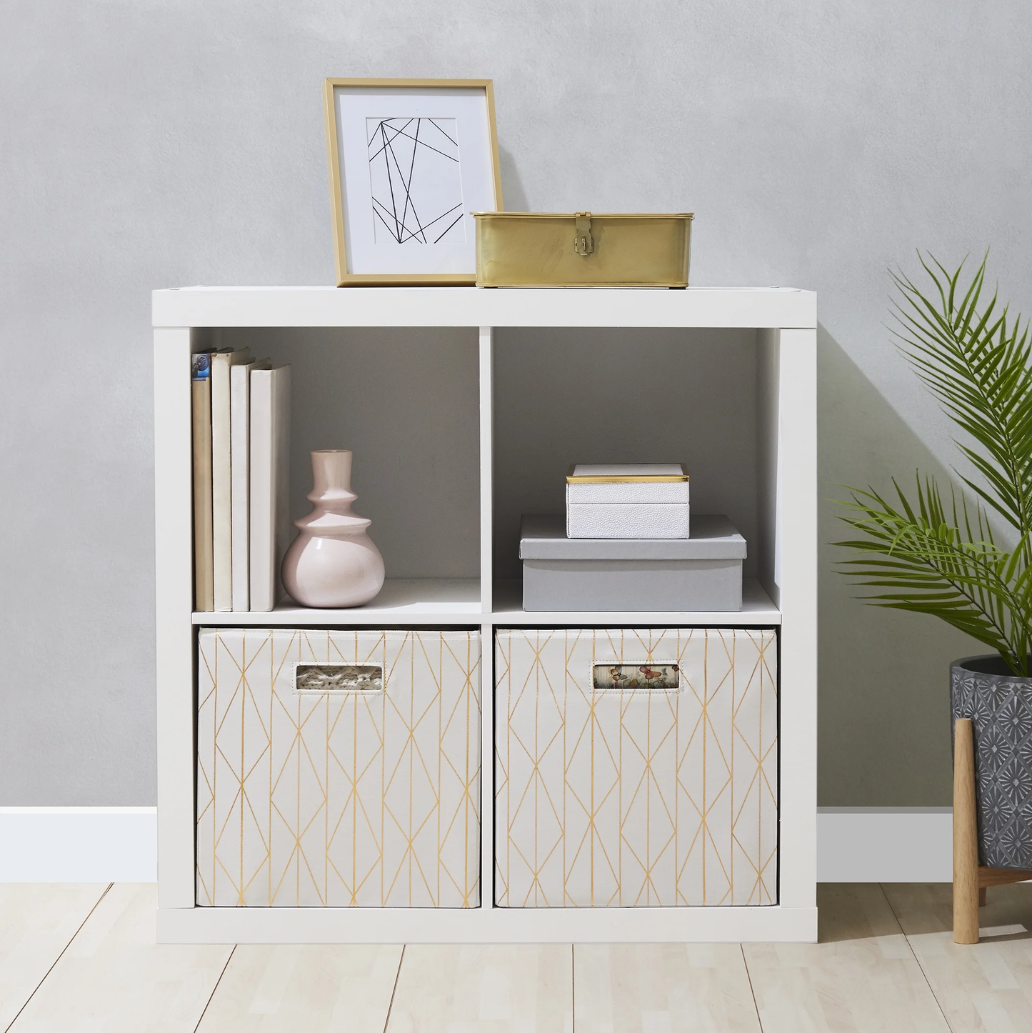 Better Homes & Gardens 4-Cube Storage Organizer – Stylish & Functional Shelving (White Texture) - HomeMuse