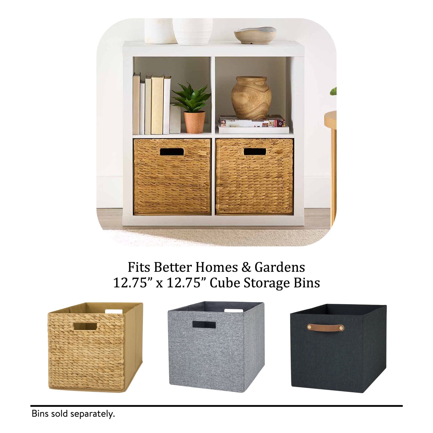 Better Homes & Gardens 4-Cube Storage Organizer – Stylish & Functional Shelving (White Texture) - HomeMuse