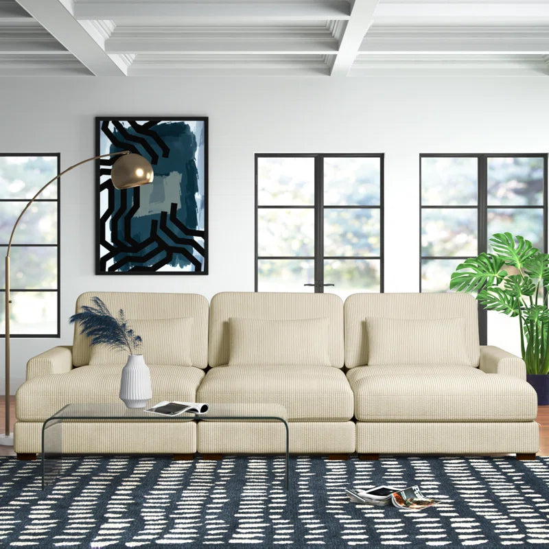 Antravian 127.5'' Oversized Corduroy Sofa – Ultra-Cozy & Stylish Seating for Spacious Living Areas - HomeMuse