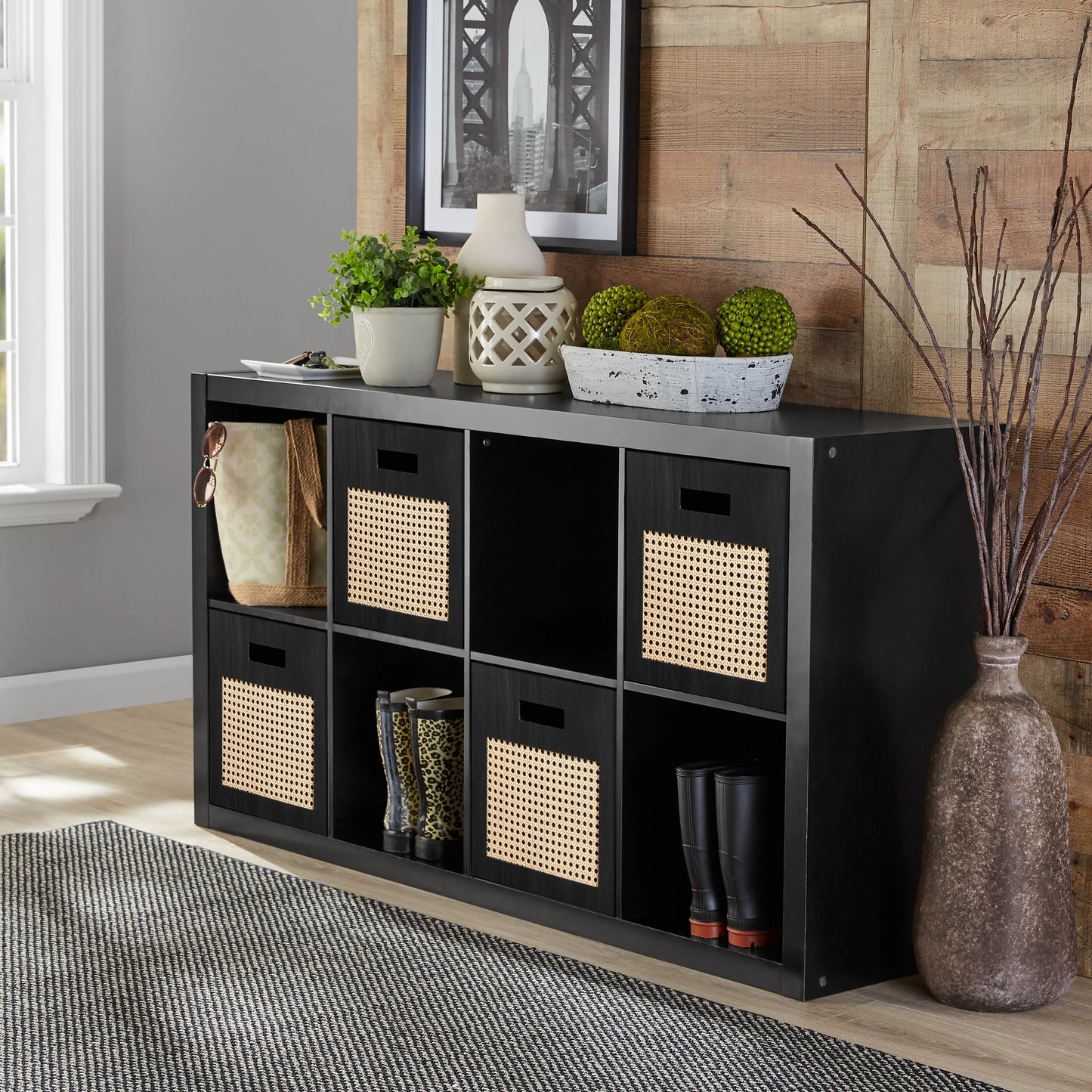 Better Homes & Gardens 8-Cube Storage Organizer – Stylish & Functional Shelving (Solid Black) - HomeMuse