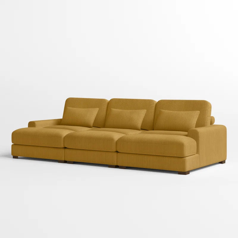 Antravian 127.5'' Oversized Corduroy Sofa – Ultra-Cozy & Stylish Seating for Spacious Living Areas - HomeMuse