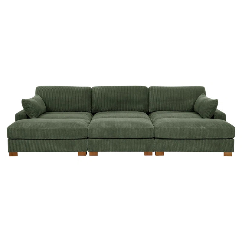 Antravian 127.5'' Oversized Corduroy Sofa – Ultra-Cozy & Stylish Seating for Spacious Living Areas - HomeMuse