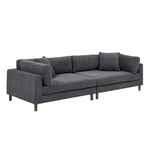 Assel 116'' Oversized Corduroy Sofa – Ultra-Cozy & Stylish Seating for Spacious Living Areas - HomeMuse