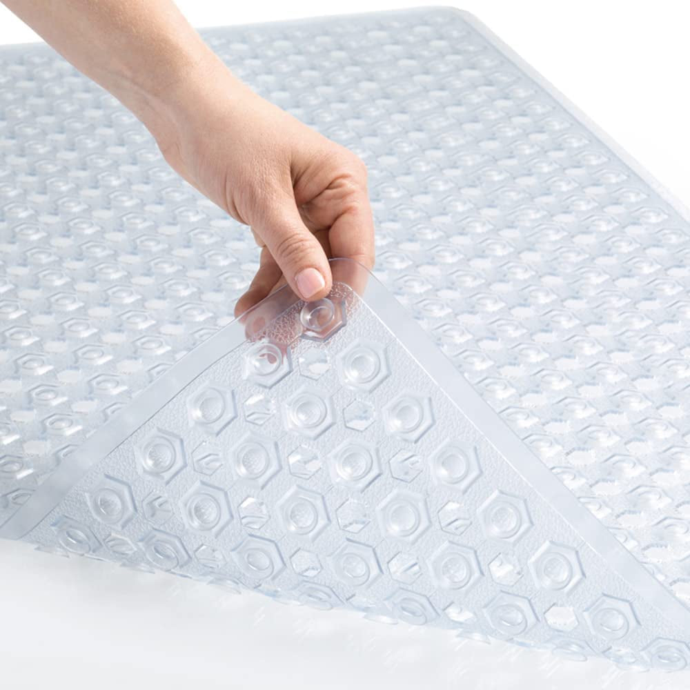 GORILLA GRIP Patented Anti-Slip Bath Tub Mat – Machine Washable, Suction Grip, Drain Holes for Clean & Dry Tubs – 89x41 cm, Clear - HomeMuse