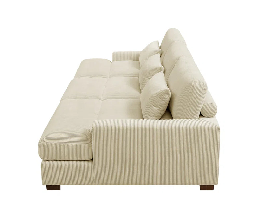 Antravian 127.5'' Oversized Corduroy Sofa – Ultra-Cozy & Stylish Seating for Spacious Living Areas - HomeMuse