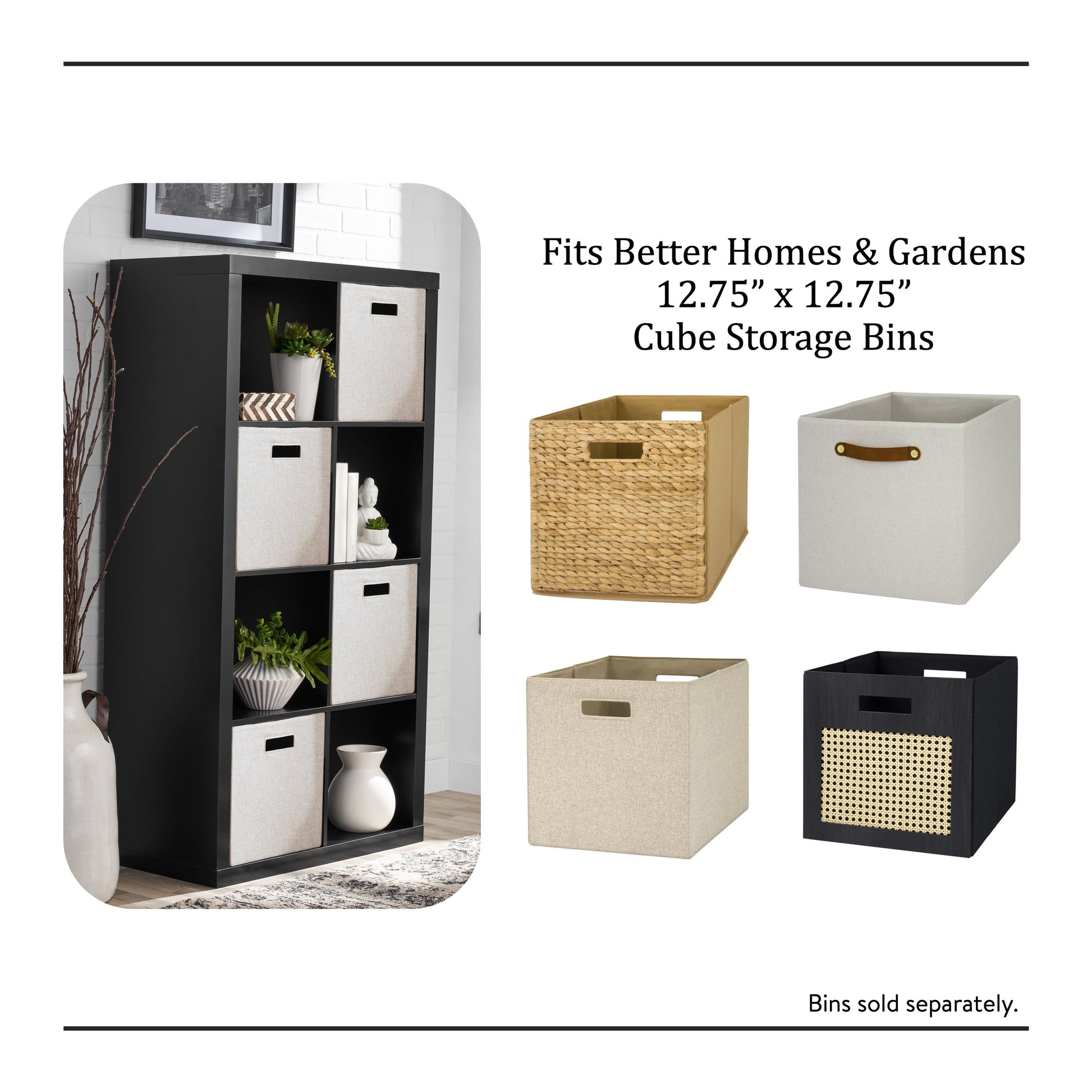 Better Homes & Gardens 8-Cube Storage Organizer – Stylish & Functional Shelving (Solid Black) - HomeMuse