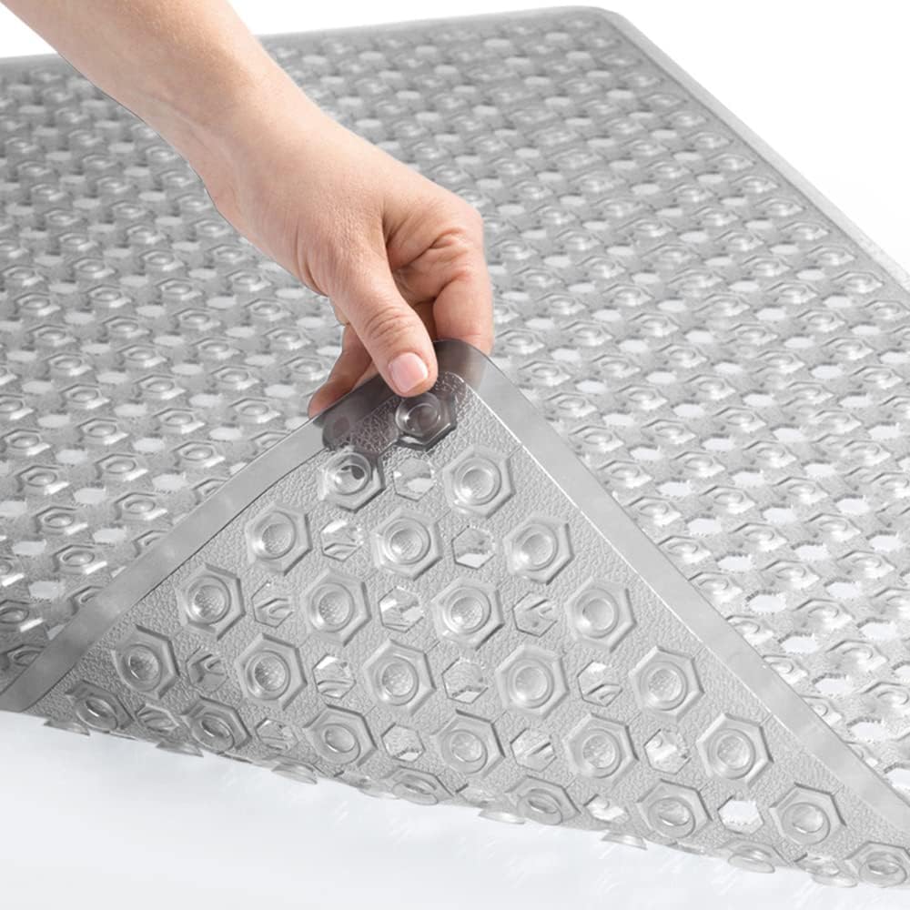 GORILLA GRIP Patented Anti-Slip Bath Tub Mat – Machine Washable, Suction Grip, Drain Holes for Clean & Dry Tubs – 89x41 cm, Clear - HomeMuse