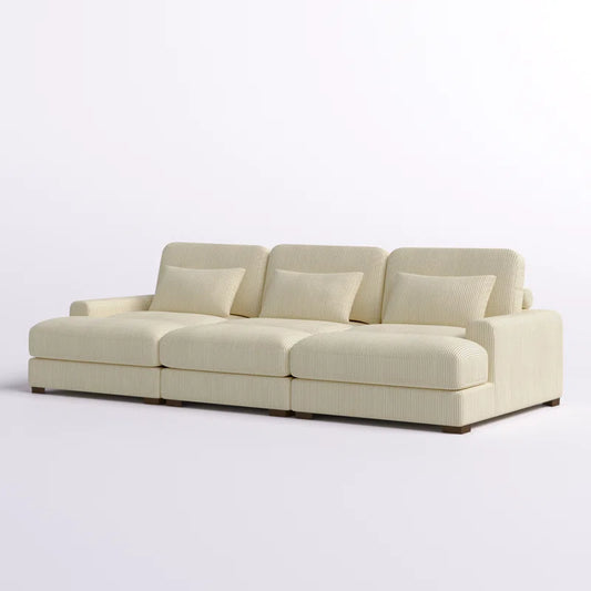 Antravian 127.5'' Oversized Corduroy Sofa – Ultra-Cozy & Stylish Seating for Spacious Living Areas - HomeMuse