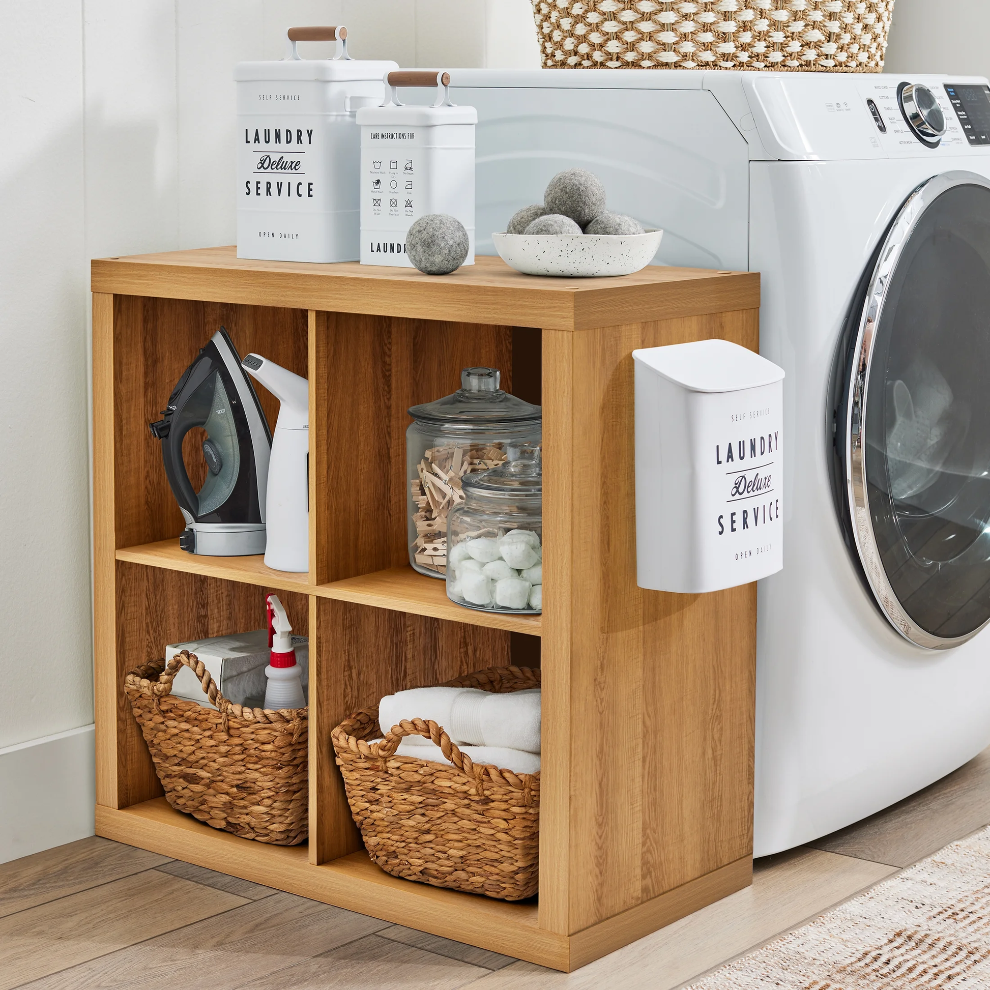 Better Homes & Gardens 4-Cube Storage Organizer – Stylish & Functional Shelving (White Texture) - HomeMuse