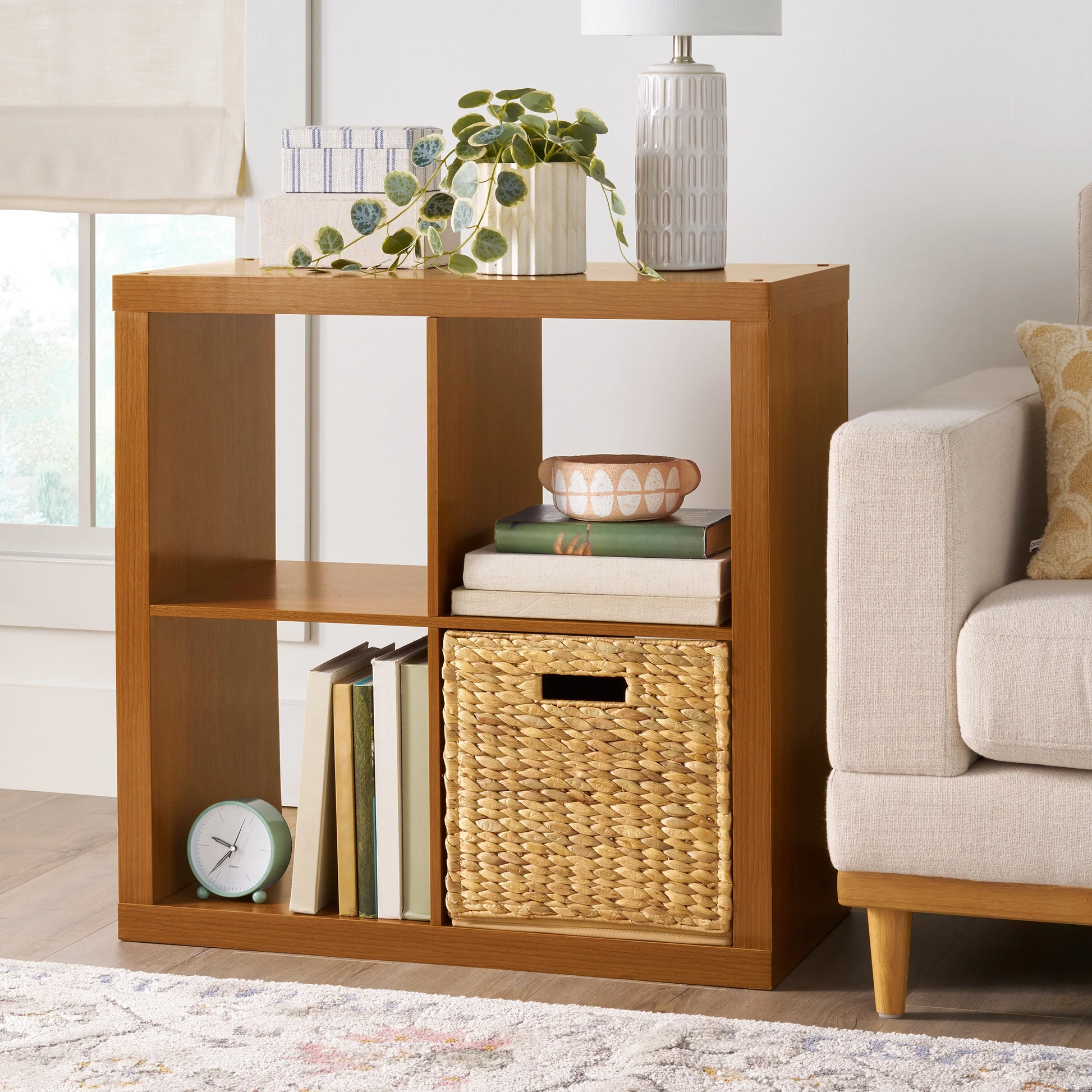 Better Homes & Gardens 4-Cube Storage Organizer – Stylish & Functional Shelving (White Texture) - HomeMuse